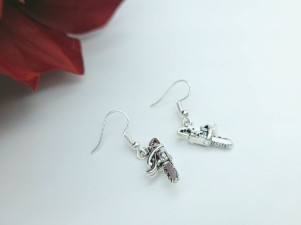 Kreissäge Ohrringe silberfarben